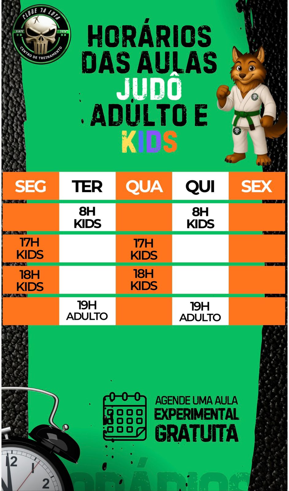 Horários Judô